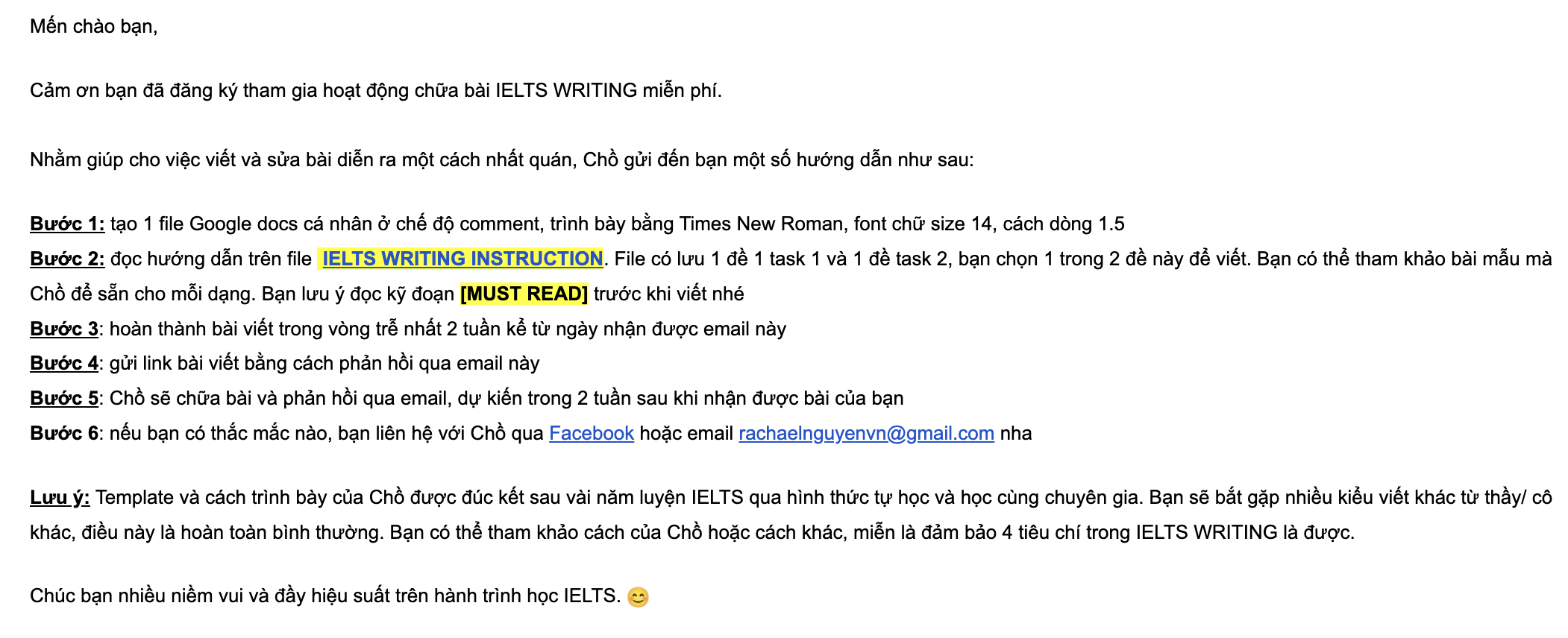 Chữa IELTS WRITING miễn phí Giao tiếp IELTS